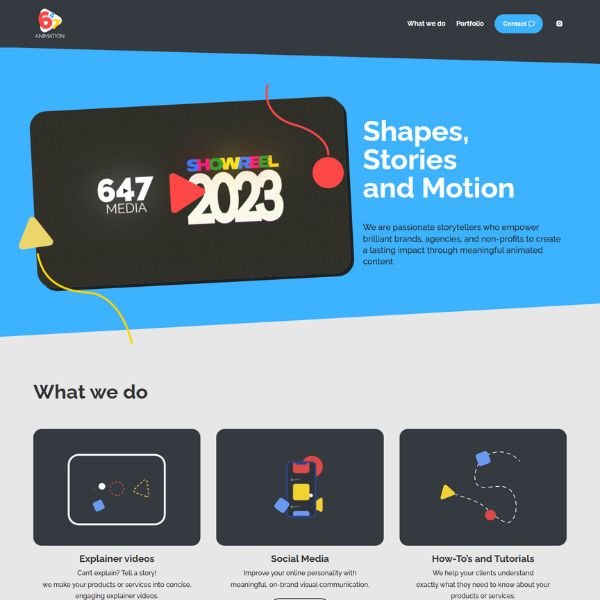 landing page 647 Animation